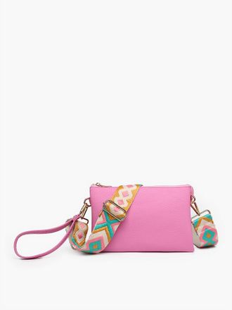 Jen & Co. Womens Izzy Crossbody Bag In Bubble Gum
