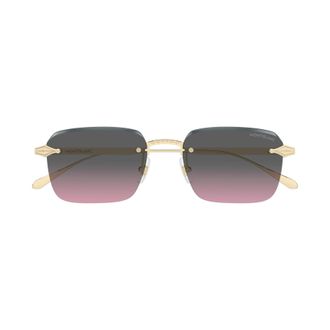 Montblanc Rimless Square Sunglasses With Gold-Toned Detailing