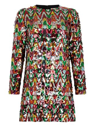 Valentino Garavani Abito corto con paillettes - Rosso