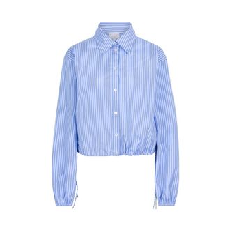 Dante6 Gestreepte trekkoordshirt - Dames - Blouses & Shirts - Blauw - Maat: M