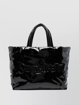 Saint Laurent maxi tote bag dimensions patent finish handles