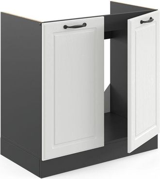 Vicco Mobile lavello cucina R-Line, Bianco casa di campagna, 80 cm senza piano di lavoro Vicco