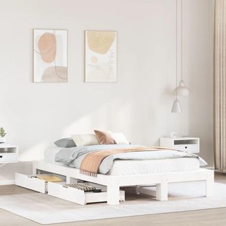 Berkfield Home Bed Frame without Mattress White 120x190 cm Small Double Solid Wood Pine