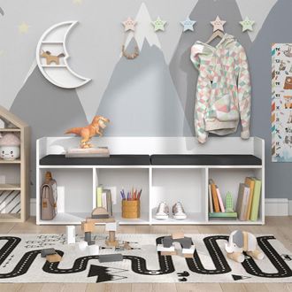 Vicco Estante Infantil Luigi, Blanco, 142.4 X 53.4 Cm Sin Cajas Plegables