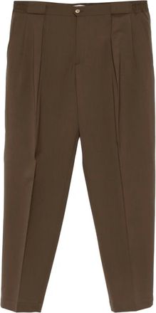 BRIGLIA 1949 Portobello pleat-detail trousers - Brown