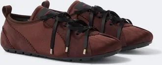 Simone Rocha Ballerina Grip suede-trimmed satin sneakers
