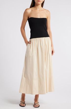Pistola Denim Mavo Strapless Midi Dress in Pepper And Salt at Nordstrom, Size X-Large