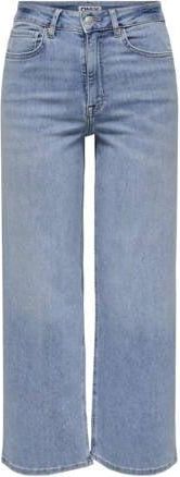 Only high waist cropped wide leg jeans light blue denim