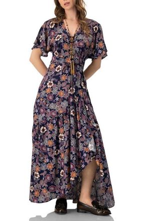 Ivonne V-Neck Wrap Maxi Dress in Multi-Brown at Nordstrom, Size 12