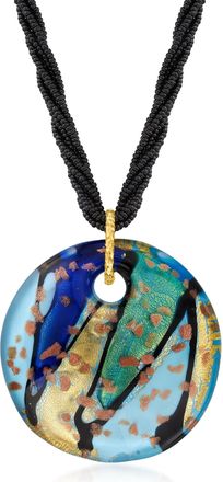 Ross-Simons Italian Murano Glass Pendant Necklace With 18kt Gold Over Sterling