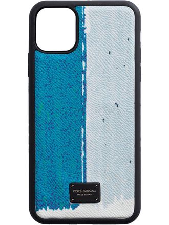Dolce & Gabbana snakeskin-effect iPhone 11 Pro Max case - men - Calf Leather/Thermoplastic Polyurethane (TPU) - One Size - Blue