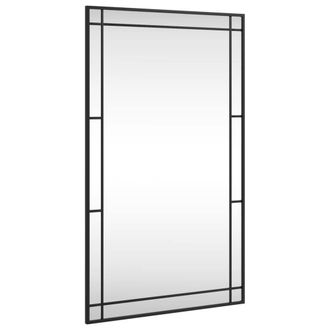 Berkfield Home Wall Mirror Black 60x100 cm Rectangle Iron