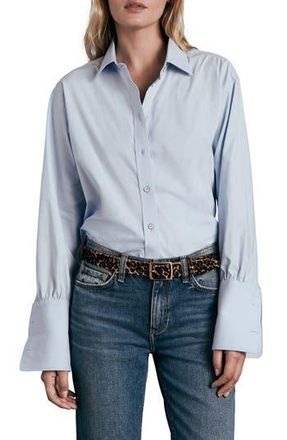 Rag & Bone Diana Cotton Poplin Button-Up Shirt in Light Blue at Nordstrom Rack, Size Large