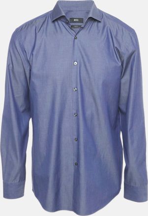 HUGO BOSS Boss By Hugo Boss Blue Cotton Full Sleeve Shirt