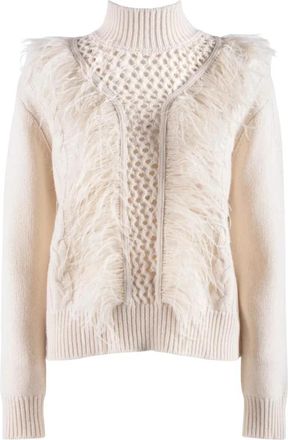 Nenette Coltrui Sweater - Dames - Coltruien - Beige - S - Wol - Truien & Vesten