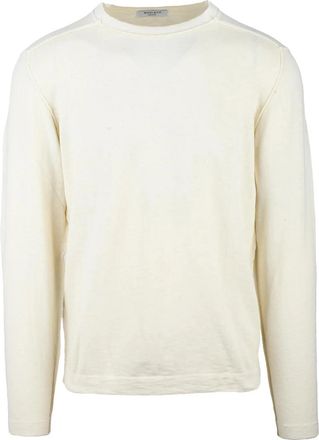 Wool & Co White Crewneck Cotton Sweater
