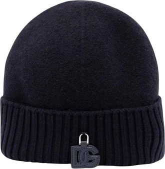 Dolce & Gabbana Berretto - Heren - Hoeden - Blauw - ONE Size - Wol - Accessoires