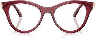 Swarovski 52mm Round Optical Glasses in Burgundy at Nordstrom