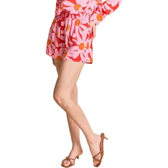 English Factory Print Elastic Waistband Shorts in Red Multi at Nordstrom Rack, Size X-Small