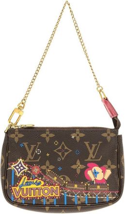 Louis Vuitton Marron Coated Canvas Pochette Pouch (Pre-Owned)