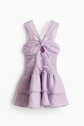 H&M Flared-skirt Ruched Dress in Light Purple at Nordstrom, Size Xx-Large