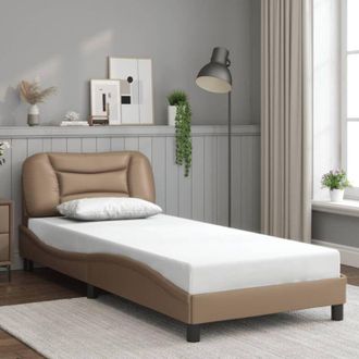 vidaXL Vidaxl - Estructura Cama Sin Colch&oacute;n Cuero Sint&eacute;tico Capuchino 90x190 Cm