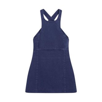 Miu Miu Dames, Jurken, Blauw, Maat: S Gabardine