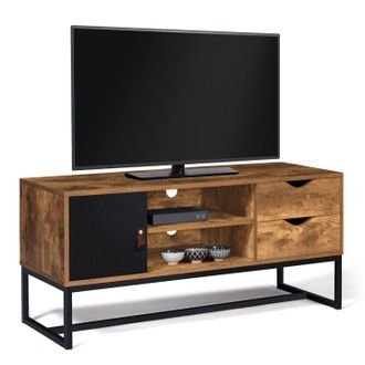 IDMarket Idmarket - Porta Tv Chicago A 2 Cassetti Con Armadio Dal Design Industriale