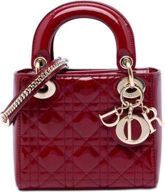 Dior Pre-owned Dior Mini Patent Cannage Lady Ladies WIBVMILOLUCLIT42