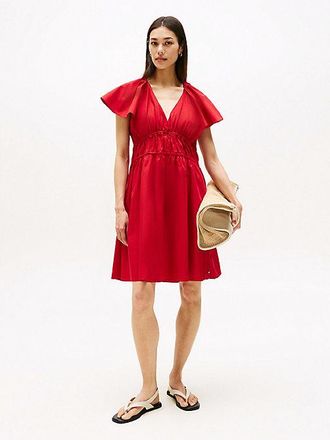 Tommy Hilfiger Frill Sleeve Mini Dress