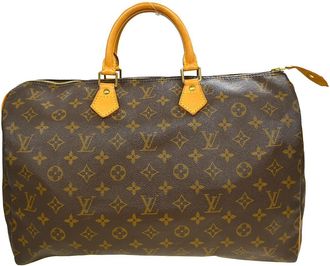Louis Vuitton Speedy Handbag Monogram Canvas Brown Canvas Handbag (Pre-Owned)