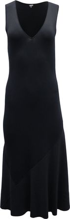 Theory Panelled Skirt Midi Dress in Black Rayon