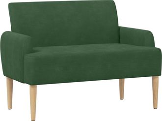 vidaXL Sof&aacute; Amoroso Con Botones Acolchados Verde Selva Tela De Pana Vidaxl