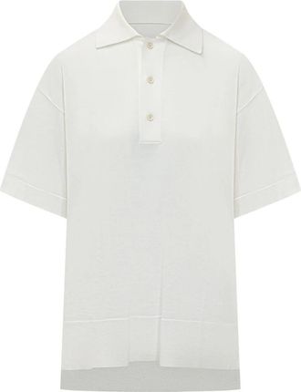 Ami Button Polo Shirt - Dames - Polos - Wit - S - Wol - Tops