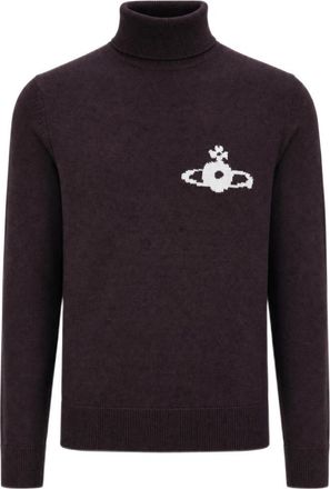 Vivienne Westwood Orb Intarsia Roll-neck Sweater - Dames - Coltruien - Bruin - L - Truien & Vesten