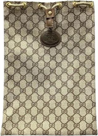Gucci Pre-owned Bucket Bags, female, Beige, Size: ONE SIZE Pre-owned PVC Pouch