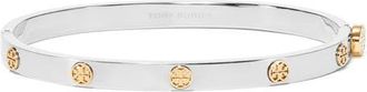 Tory Burch Thin Icon Hinge Bracelet in Tory Silver /Tory Gold at Nordstrom, Size Medium