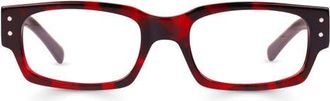 Eyebobs Head 49mm Rectangular Reading Glasses in Cherry Red Tortoise at Nordstrom, Size +1.50