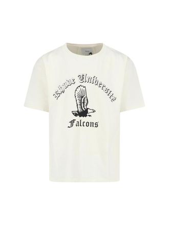 Rhude Minimalist White T-Shirt With Standard Crew Neckline