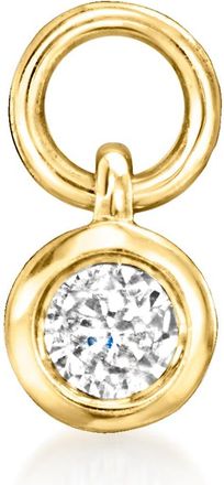 RS Pure by Ross-Simons Bezel-Set Diamond Hoop Charms in 14kt Yellow Gold