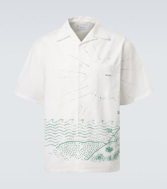 Prada Printed cotton bowling shirt