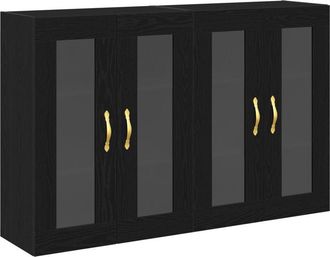 vidaXL Vidaxl - Wall Mounted Cabinet 2 pcs Black oak 69.5 x 34 x 90 cm