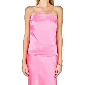 endless rose Strapless Satin Top in Pink at Nordstrom Rack, Size X-Small