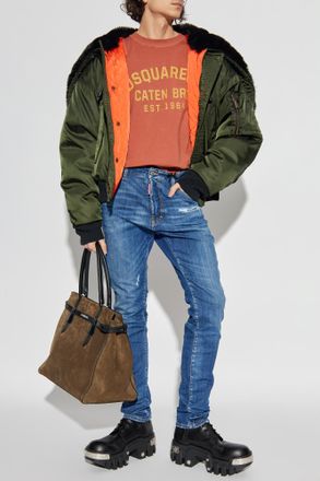 Dsquared2 T-shirt With Logo, Mens, Orange