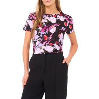 Ted Baker Eva Floral Boxy T-Shirt in Rich Black at Nordstrom, Size X-Small