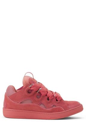 Lanvin Curb Monochrome Suede Sneakers in Quartz at Nordstrom, Size 37