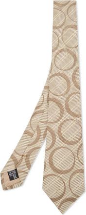 Emporio Armani 2000s zijden stropdas met patroon - Beige