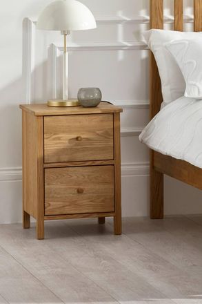 Julian Bowen Coxmoor 2 Drawer Bedside Table in Light Oak