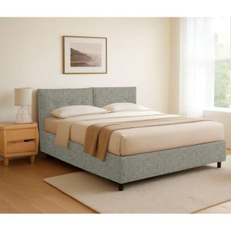 Dmora Cama De Plaza Y Media Leeds, Desenfundable, Hecho En Italia, Gris