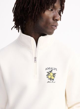 Le 31 Mens Destination embroidery zip-neck sweatshirt Comfort fit